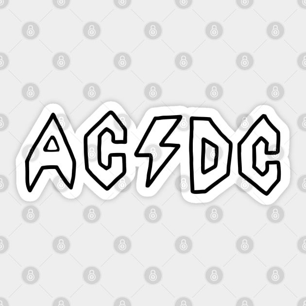 Butt-Head AC/DC - White Sticker by Botak Solid Art